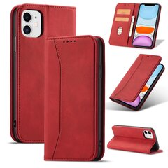 Telefoni kaaned Magnet Fancy Case for iPhone 12 cover card wallet card stand (Red) hind ja info | Telefonide kaitsekaaned ja -ümbrised | hansapost.ee