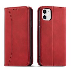 Telefoni kaaned Magnet Fancy Case for iPhone 12 cover card wallet card stand (Red) hind ja info | Telefonide kaitsekaaned ja -ümbrised | hansapost.ee