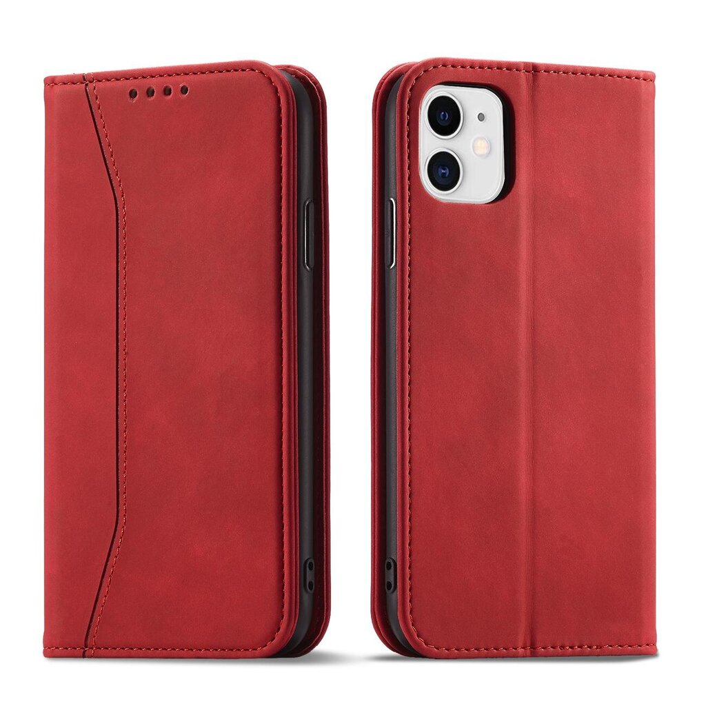 Telefoni kaaned Magnet Fancy Case for iPhone 12 cover card wallet card stand (Red) цена и информация | Telefonide kaitsekaaned ja -ümbrised | hansapost.ee