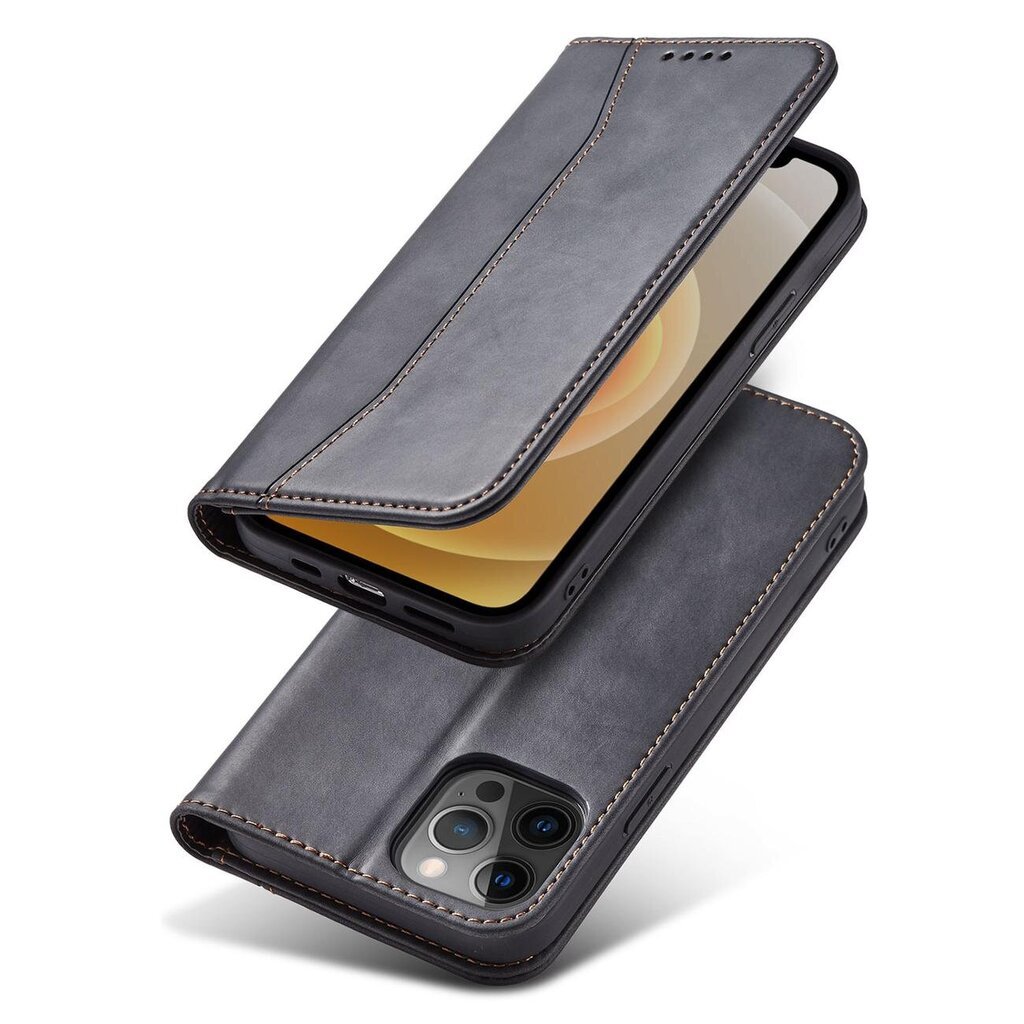 Telefoni kaaned Magnet Fancy Case Case for iPhone 12 Pro Pouch Card Wallet Card Stand (Black) hind ja info | Telefonide kaitsekaaned ja -ümbrised | hansapost.ee