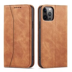 Telefoni kaaned Magnet Fancy Case Case for iPhone 12 Pro Pouch Card Wallet Card Stand (Brown) hind ja info | Telefonide kaitsekaaned ja -ümbrised | hansapost.ee