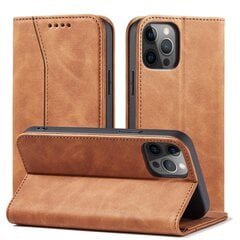 Telefoni kaaned Magnet Fancy Case Case for iPhone 12 Pro Pouch Card Wallet Card Stand (Brown) hind ja info | Telefonide kaitsekaaned ja -ümbrised | hansapost.ee