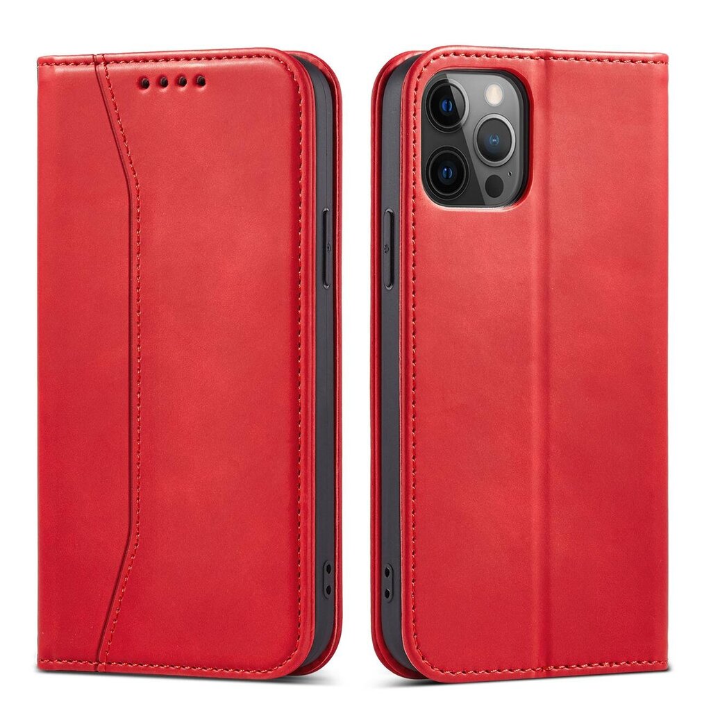 Telefoni kaaned Magnet Fancy Case Case for iPhone 12 Pro Max Pouch Wallet Card Holder (Red) hind ja info | Telefonide kaitsekaaned ja -ümbrised | hansapost.ee