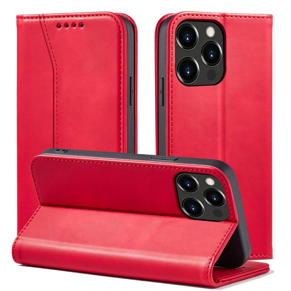 Telefoni kaaned Magnet Fancy Case Case for iPhone 13 Pro Cover Card Wallet Card Stand (Red) hind ja info | Telefonide kaitsekaaned ja -ümbrised | hansapost.ee