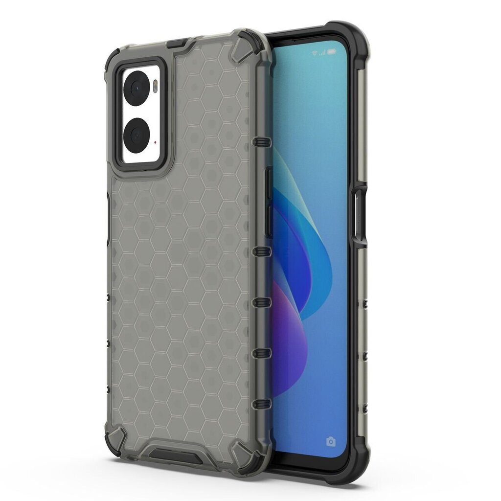 Telefoniümbris Honeycomb case armored cover with gel frame Oppo A76 / Oppo A36 / Realme 9i (Black) цена и информация | Telefonide kaitsekaaned ja -ümbrised | hansapost.ee