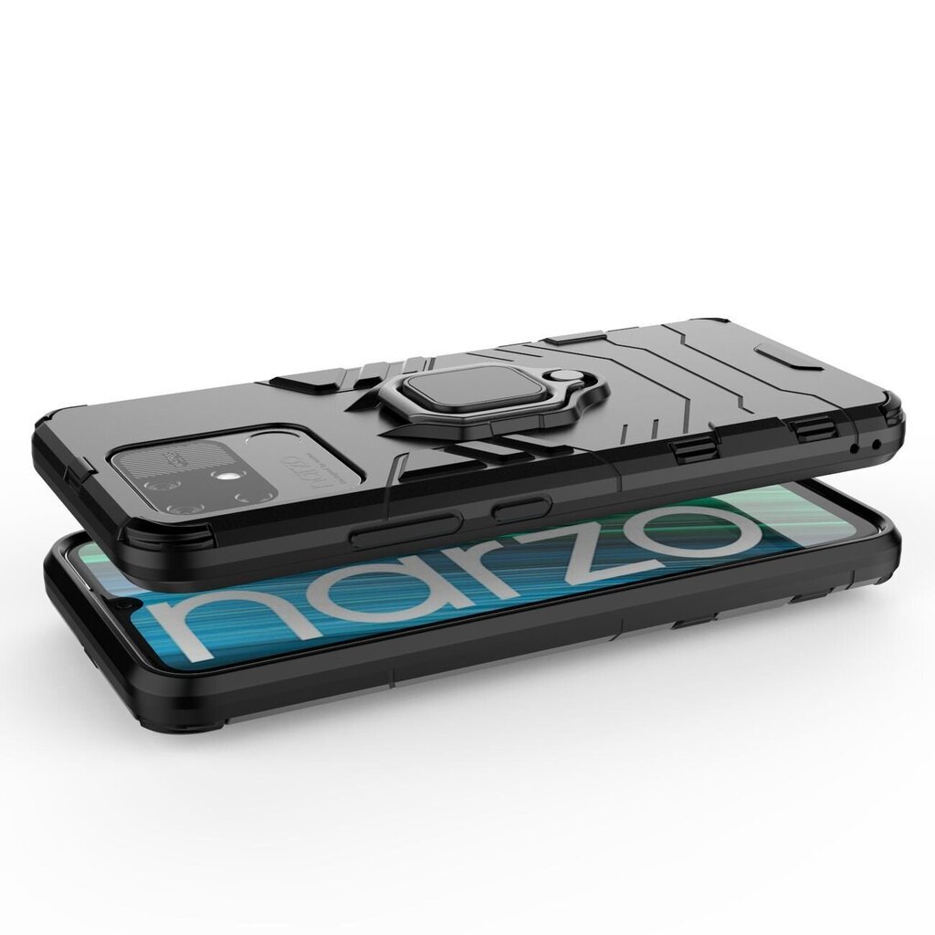 Telefoniümbris Ring Armor tough hybrid case cover + magnetic holder Realme Narzo 50A black hind ja info | Telefonide kaitsekaaned ja -ümbrised | hansapost.ee