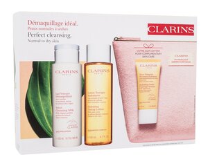 Komplekt Clarins Cleansing: puhastuspiim 200 ml + toonik, 200 ml + puhastusvaht, 30 ml + kosmeetikakott hind ja info | Näopuhastusvahendid | hansapost.ee