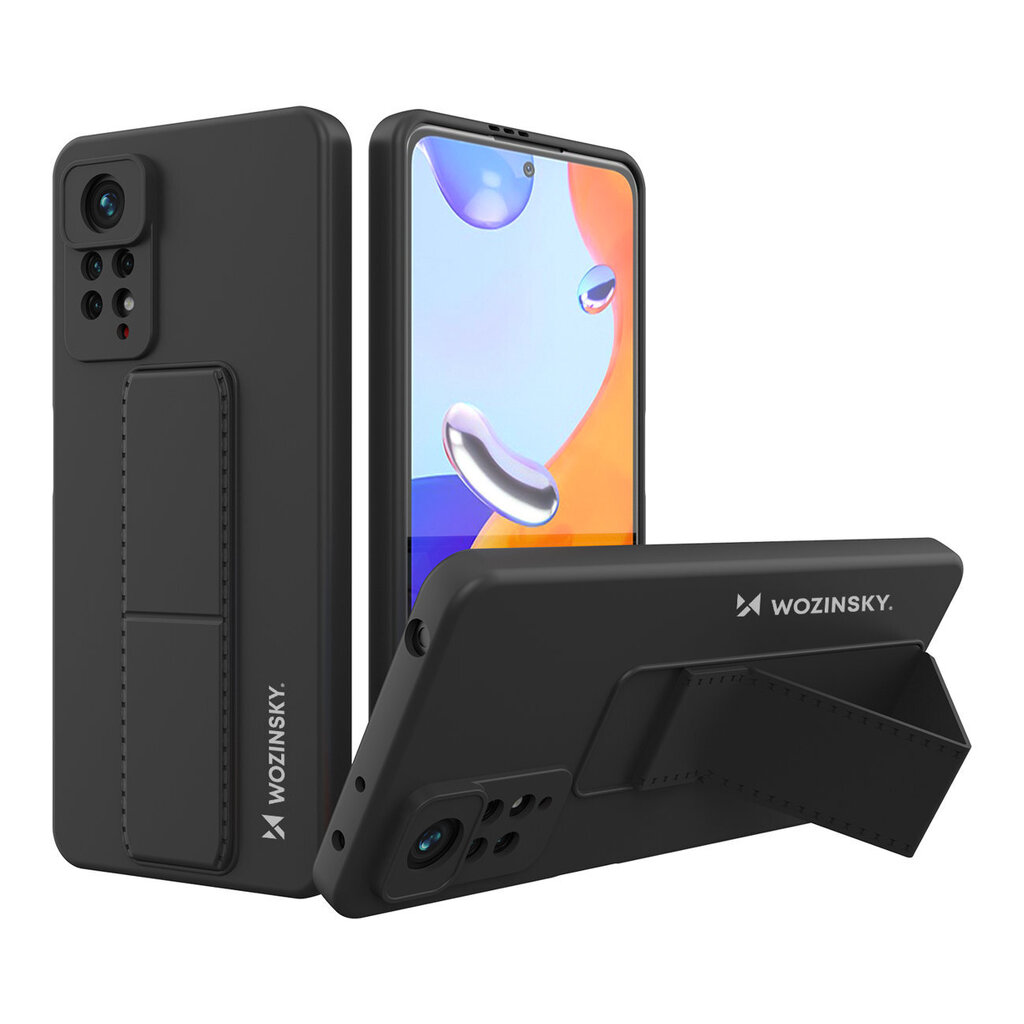 Telefoniümbris Wozinsky Kickstand Case Silicone Stand Cover for Xiaomi Poco X4 Pro 5G (Black) цена и информация | Telefonide kaitsekaaned ja -ümbrised | hansapost.ee