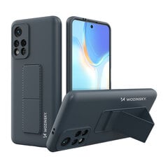 Telefoniümbris Wozinsky Kickstand Case Silicone Stand Cover for Xiaomi Poco M4 Pro 5G (Navy Blue) hind ja info | Wozinsky Mobiiltelefonid ja lisatarvikud | hansapost.ee