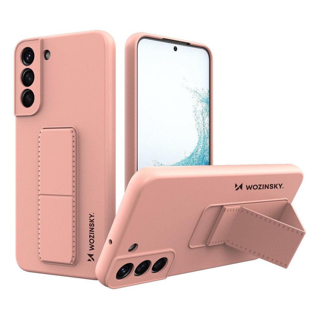 Telefoniümbris Wozinsky Kickstand Case Silicone Stand Cover for Samsung Galaxy S22 (Pink) hind ja info | Telefonide kaitsekaaned ja -ümbrised | hansapost.ee