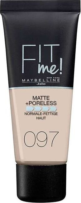 Maybelline Fit Me! Matte + Poreless jumestustoode 30 ml, 97 Natural Porcelain hind ja info | Jumestuskreemid ja puudrid | hansapost.ee