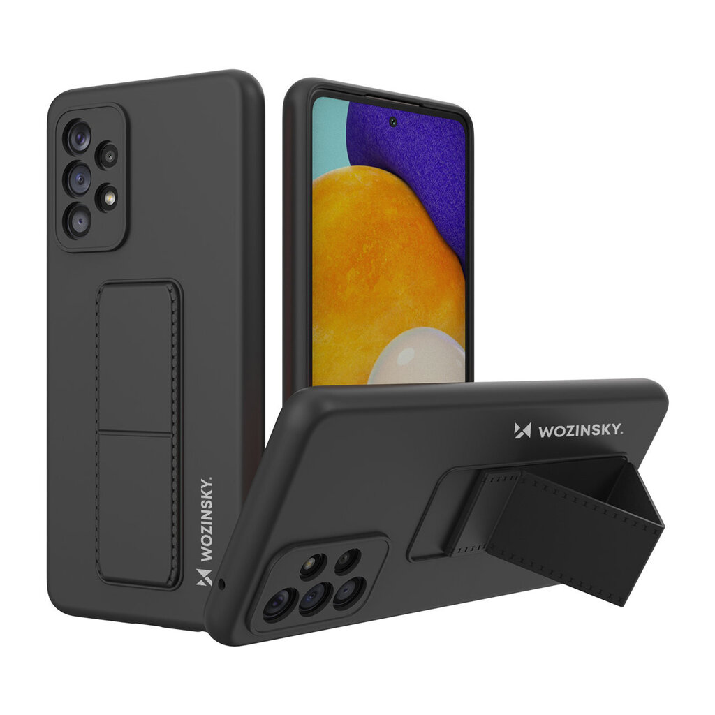 Telefoniümbris Wozinsky Kickstand Case silicone stand cover for Samsung Galaxy A73 (Black) hind ja info | Telefonide kaitsekaaned ja -ümbrised | hansapost.ee