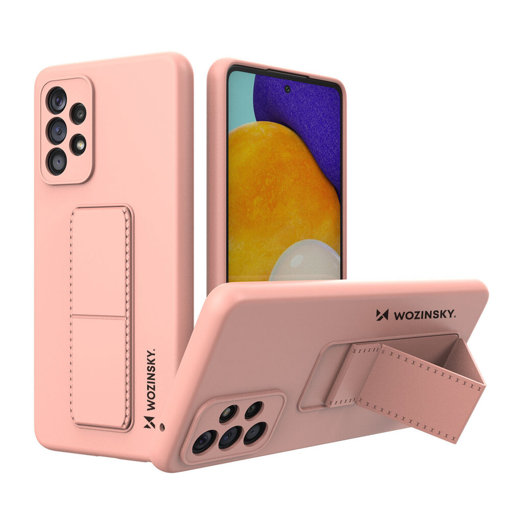 Telefoniümbris Wozinsky Kickstand Case Silicone Stand Cover for Samsung Galaxy A73 (Pink) hind ja info | Telefonide kaitsekaaned ja -ümbrised | hansapost.ee