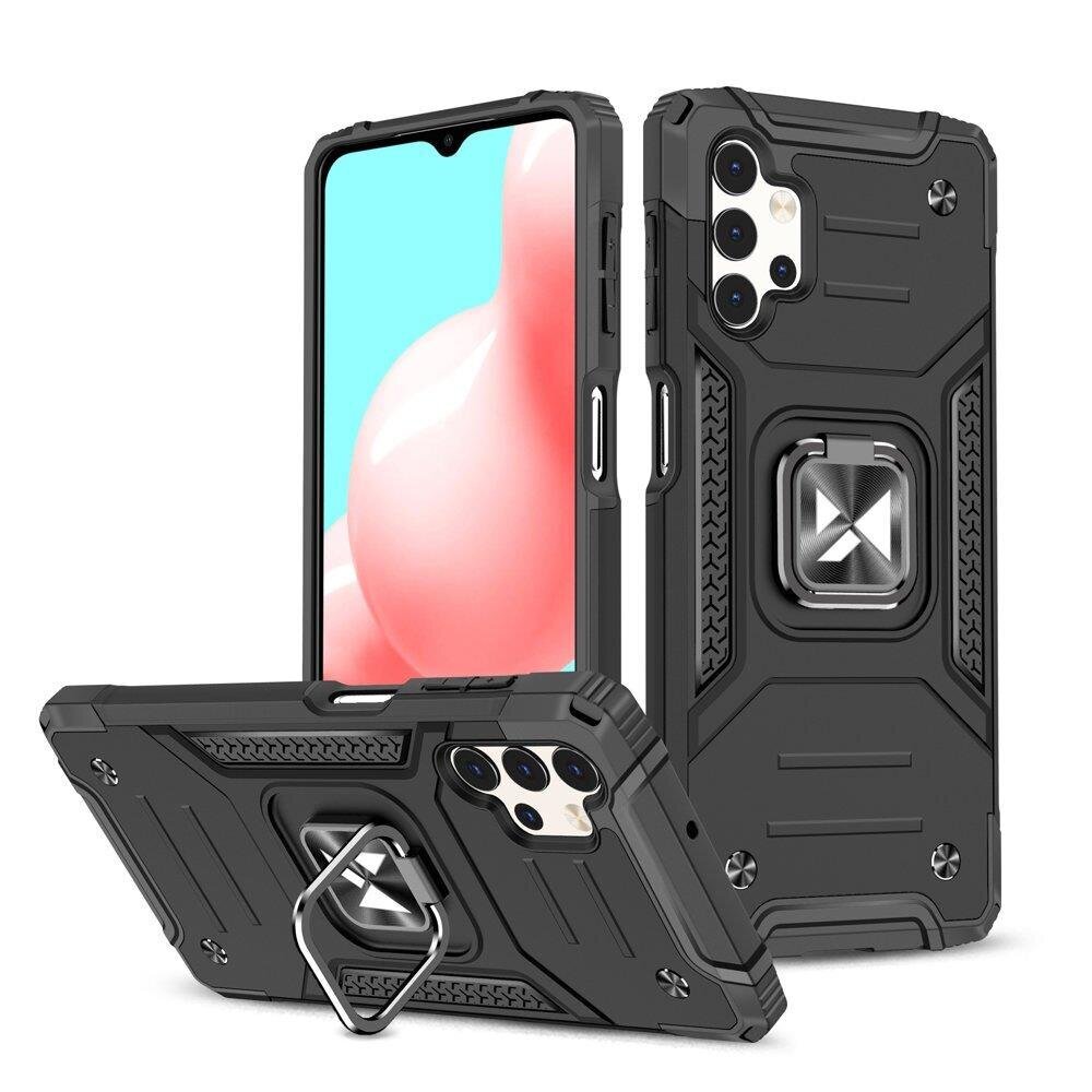 Telefoniümbris Wozinsky Ring Armor tough hybrid case cover + magnetic holder for Samsung Galaxy A23 (Black) hind ja info | Telefonide kaitsekaaned ja -ümbrised | hansapost.ee