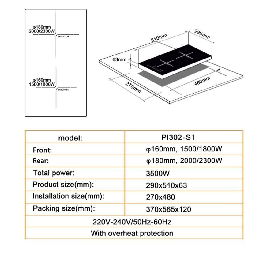 Schlosser PI302S1 hind ja info | Pliidiplaadid | hansapost.ee