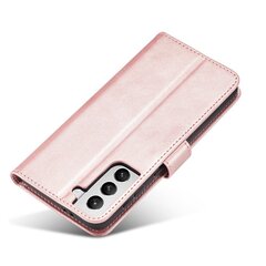 Telefoni kaaned Magnet Case elegant bookcase type case with kickstand for Samsung Galaxy S21 FE (Pink) hind ja info | Telefonide kaitsekaaned ja -ümbrised | hansapost.ee