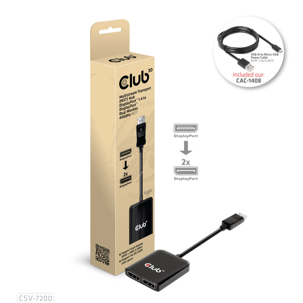 Hub Club 3D CSV-7220 цена и информация | USB adapterid ja jagajad | hansapost.ee