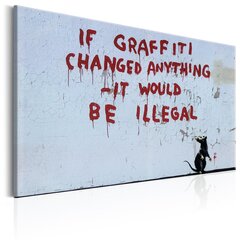 Картина - If Graffiti Changed Anything by Banksy 90x60 см цена и информация | Картины, живопись | hansapost.ee