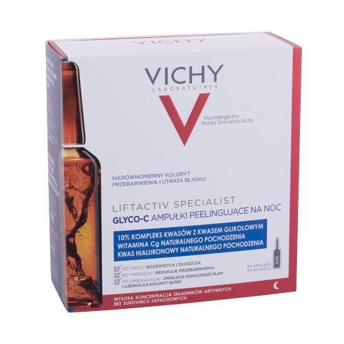 Nahaseerum Vichy Liftactiv Glyco-C Night Peel Ampoules, 60 ml цена и информация | Näoõlid, ampullid ja seerumid | hansapost.ee