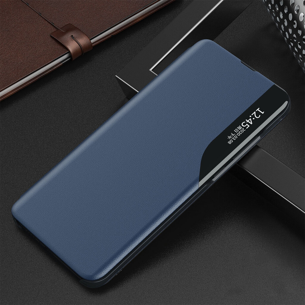 Telefoniümbris Eco Leather View Case Elegant flip cover case with stand function for Xiaomi Redmi Note 11S / Note 11 (Light blue) hind ja info | Telefonide kaitsekaaned ja -ümbrised | hansapost.ee
