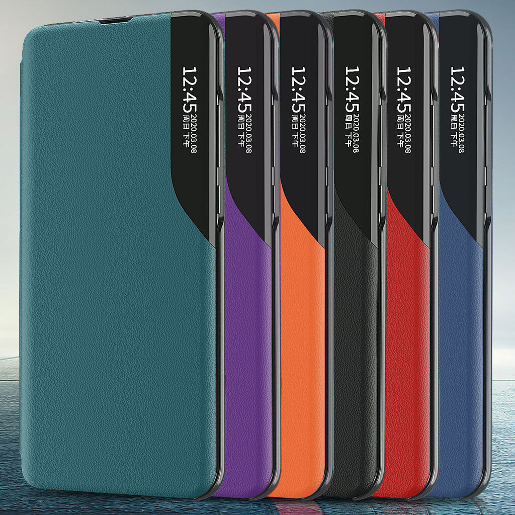 Telefoniümbris Eco Leather View Case Elegant Flip Cover Stand Function Xiaomi Redmi Note 11 Pro + 5G / 11 Pro 5G / 11 Pro (Light blue) hind ja info | Telefonide kaitsekaaned ja -ümbrised | hansapost.ee