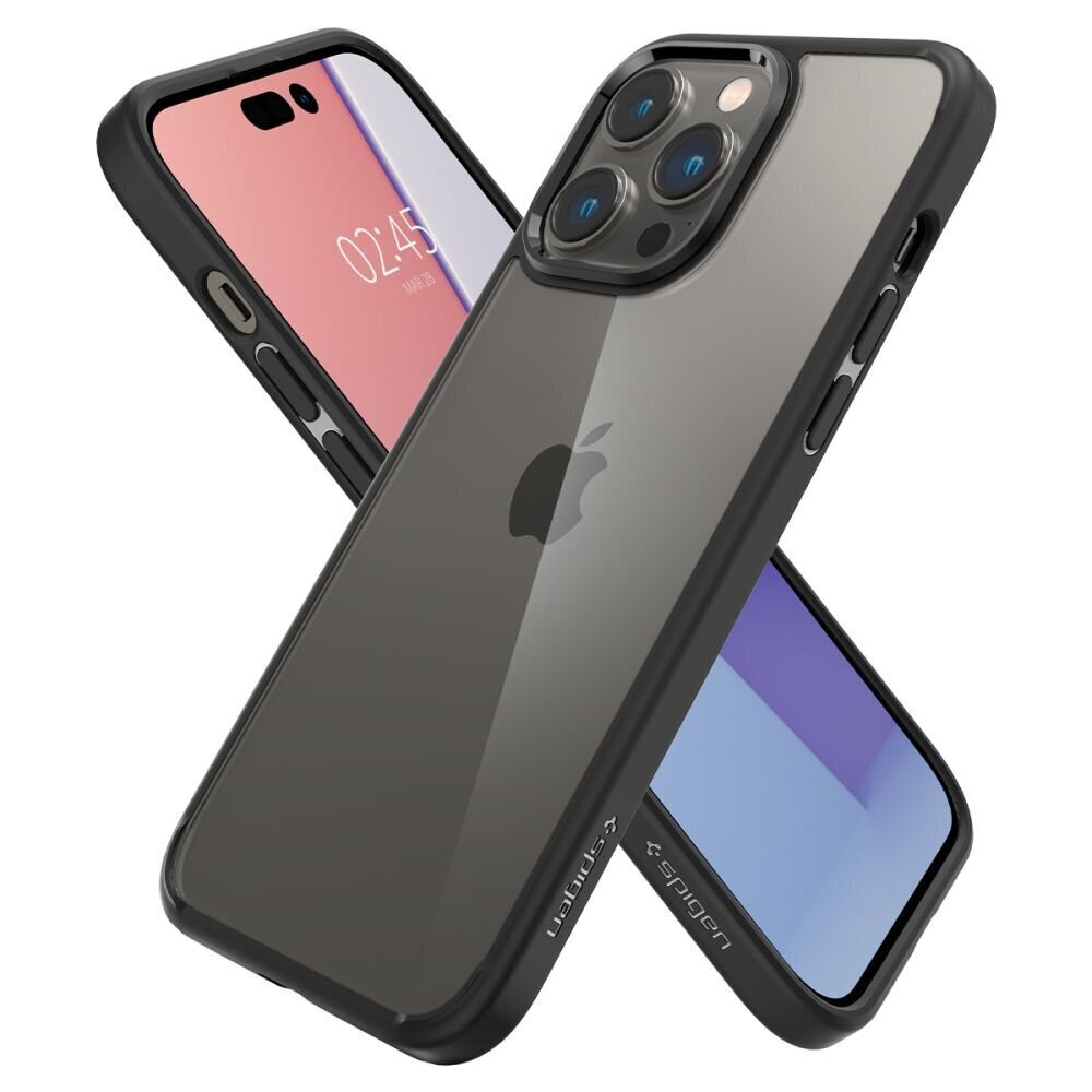 Telefoniümbris Spigen Ultra Hubrid iPhone 14 Pro, mattmust цена и информация | Telefonide kaitsekaaned ja -ümbrised | hansapost.ee