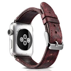 Kellarihm iCarer Leather Vintage Wristband Genuine Leather Strap for Watch 7 7/6/5/4/3/2 / SE (41/40 / 38mm) (RIW103-WI （38）) (Red) hind ja info | Nutikellade aksessuaarid ja tarvikud | hansapost.ee