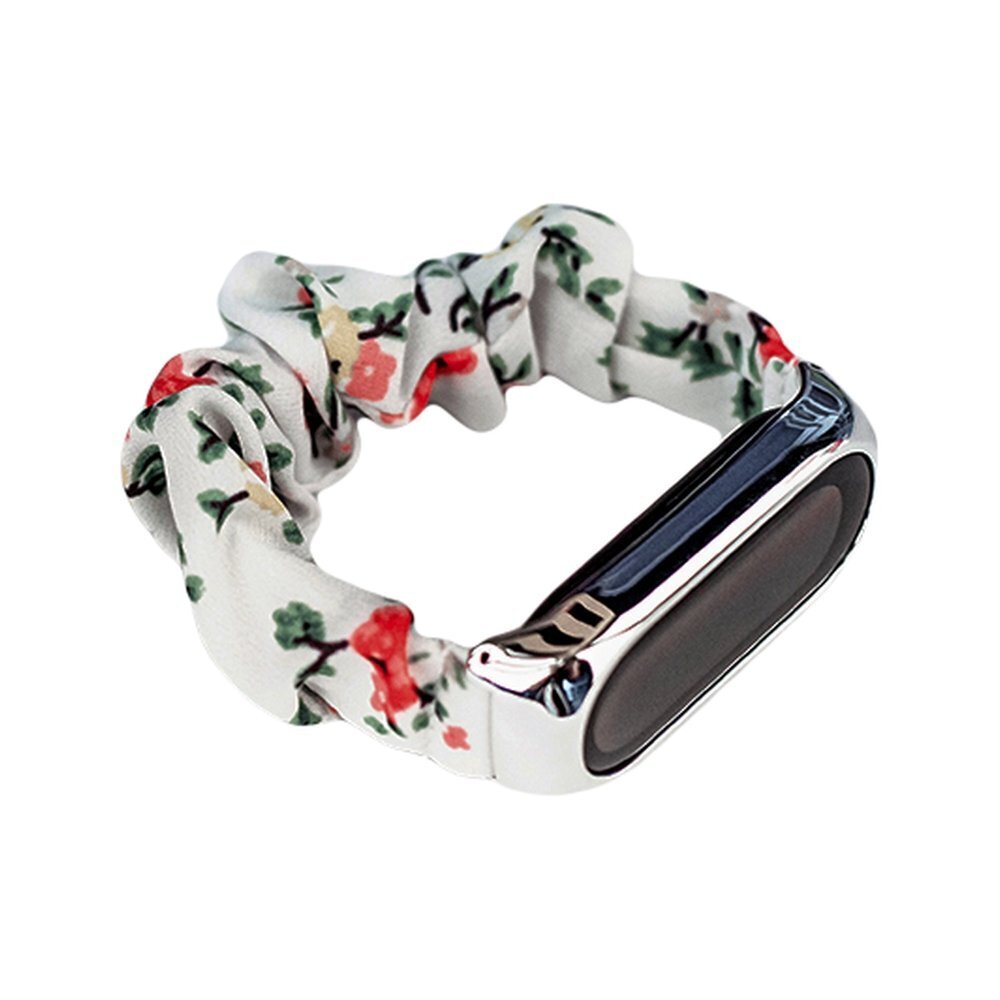 Kellarihm Cloth wristband for Xiaomi Mi Band 6/5/4/3 strap bracelet elastic scrunchies (White) hind ja info | Nutikellade aksessuaarid ja tarvikud | hansapost.ee