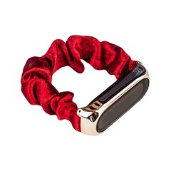 Kellarihm Cloth wristband for Xiaomi Mi Band 6/5/4/3 strap bracelet elastic scrunchies (Red) hind ja info | Nutikellade aksessuaarid ja tarvikud | hansapost.ee