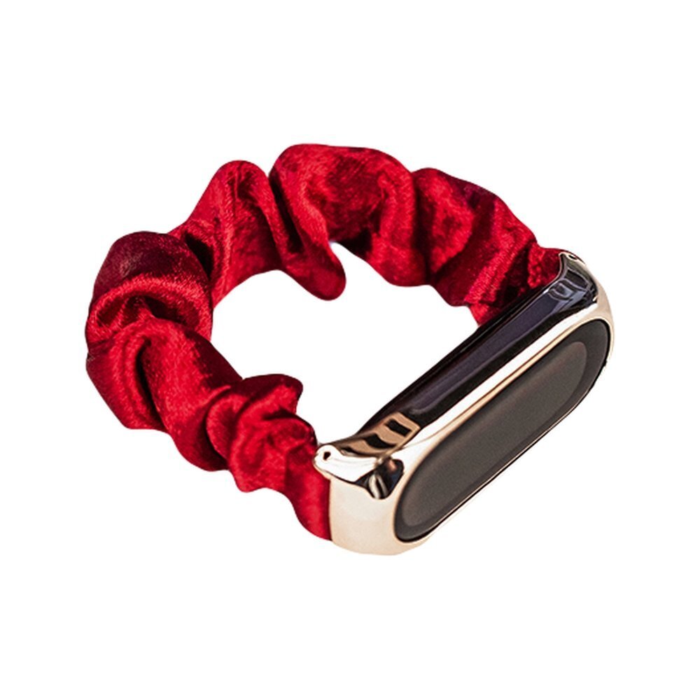 Kellarihm Cloth wristband for Xiaomi Mi Band 6/5/4/3 strap bracelet elastic scrunchies (Red) цена и информация | Nutikellade aksessuaarid ja tarvikud | hansapost.ee