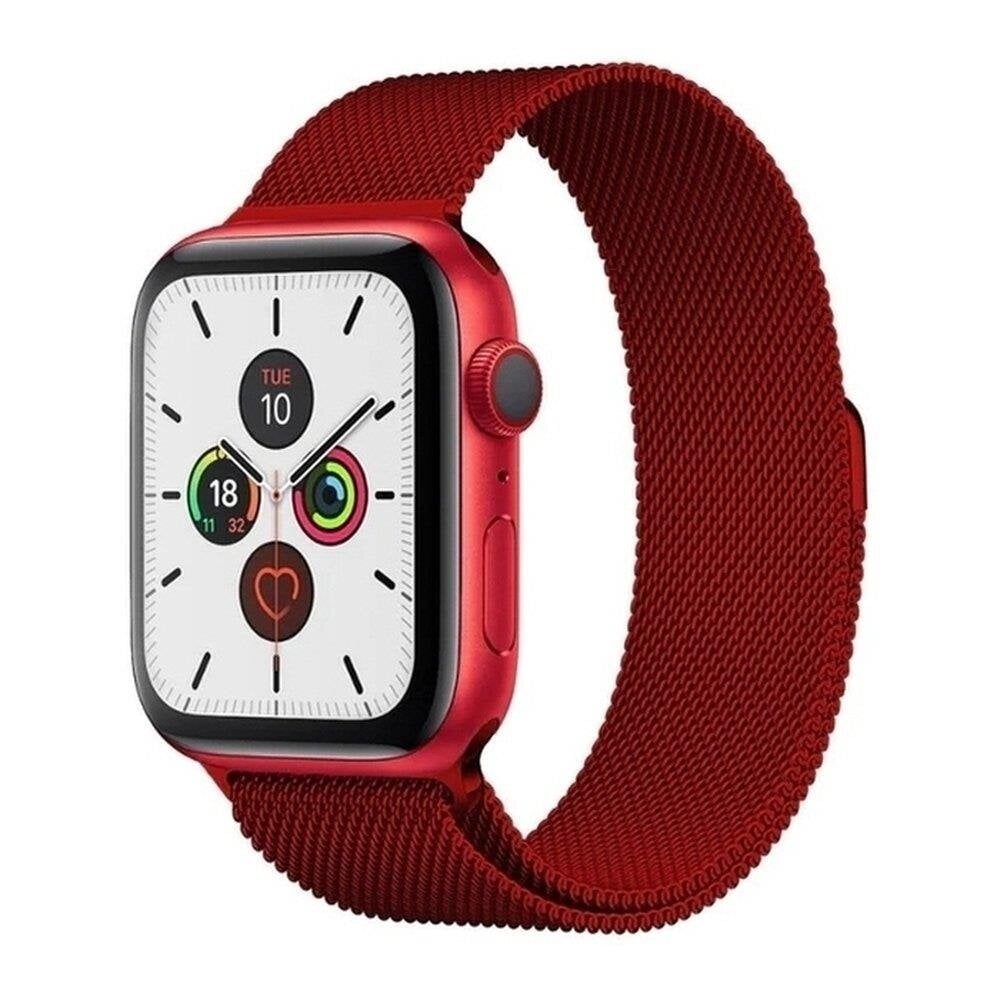 Kellarihm Magnetic Strap Watch Strap 6/5/4/3/2 / SE (44mm / 42mm) Magnetic Band Bracelet (Red) hind ja info | Nutikellade aksessuaarid ja tarvikud | hansapost.ee