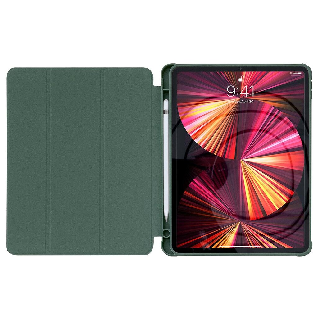 Tahvelarvuti kaaned Stand Tablet Case Smart Cover case for iPad 10.2 2021 with stand function (Green) цена и информация | Tahvelarvuti ümbrised ja kaaned | hansapost.ee
