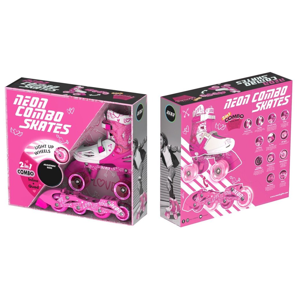 Yvolution Roller-Rollers Neon Combo suurus 30-33 roosa цена и информация | Rulluisud ja tarvikud | hansapost.ee