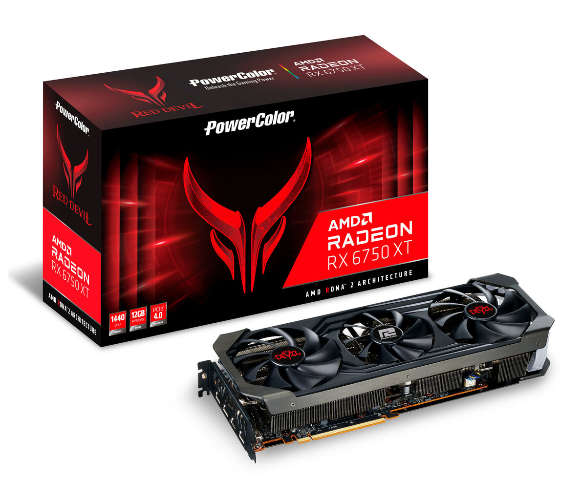 PowerColor Red Devil AXRX 6750XT 12GBD6-3DHE/OC graafikakaart AMD Radeon RX 6750 XT 12 GB GDDR6 hind ja info | Videokaardid | hansapost.ee