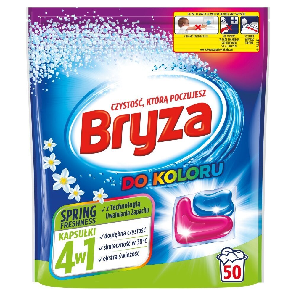 Pesukapslid Bryza 4w1Spring Freshness, 50 tk. hind ja info | Pesuvahendid | hansapost.ee