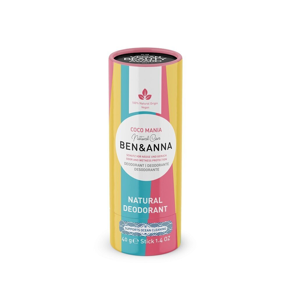 Pulkdeodorant Ben & Anna Natural Dezodorant Coco Mania, 40g цена и информация | Deodorandid | hansapost.ee