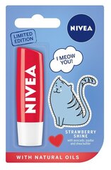 Бальзам для губ Nivea Caring Strawberry Shine, 5,5 мл цена и информация | Помады, бальзамы, блеск для губ | hansapost.ee