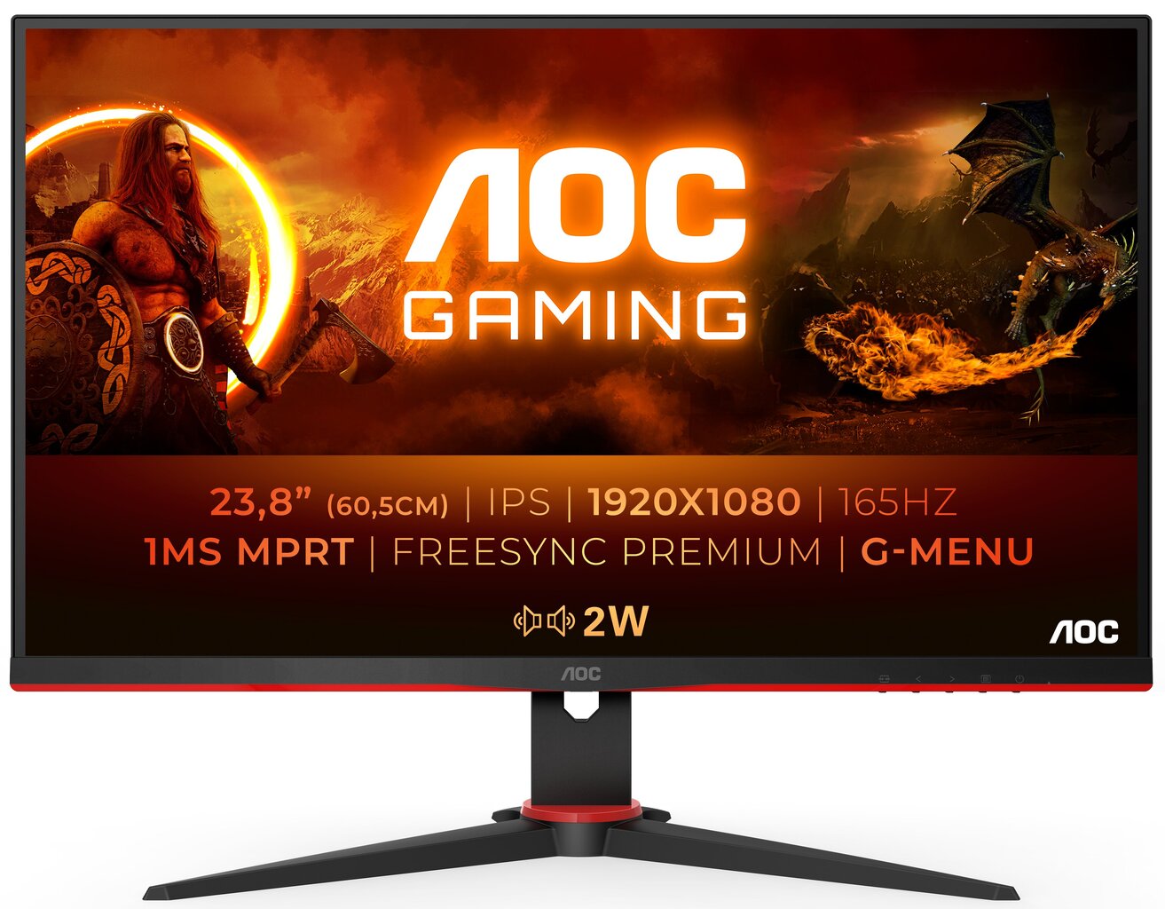 AOC G2 24G2SPAE/BK 23.8" Full HD цена и информация | Monitorid | hansapost.ee