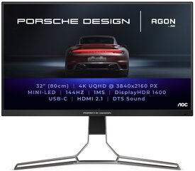 AOC Porsche PD32M 31.5" 4K Ultra HD IPS цена и информация | Мониторы | hansapost.ee
