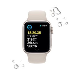 Apple Watch SE2nd Gen GPS + Cellular 44mm Starlight Aluminium Case ,Starlight Sport Band - MNPT3UL/A цена и информация | Apple Умные часы и браслеты | hansapost.ee