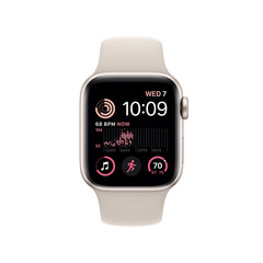 Apple Watch SE GPS + Cellular 44mm Starlight Aluminium Case with Starlight Sport Band - Regular 2nd Gen - MNPT3UL/A цена и информация | Смарт-часы (smartwatch) | hansapost.ee