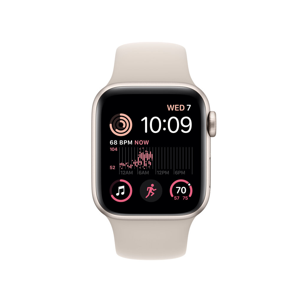 Apple Watch SE GPS + Cellular 44mm Starlight Aluminium Case with Starlight Sport Band - Regular 2nd Gen - MNPT3UL/A цена и информация | Nutikellad, laste nutikellad | hansapost.ee