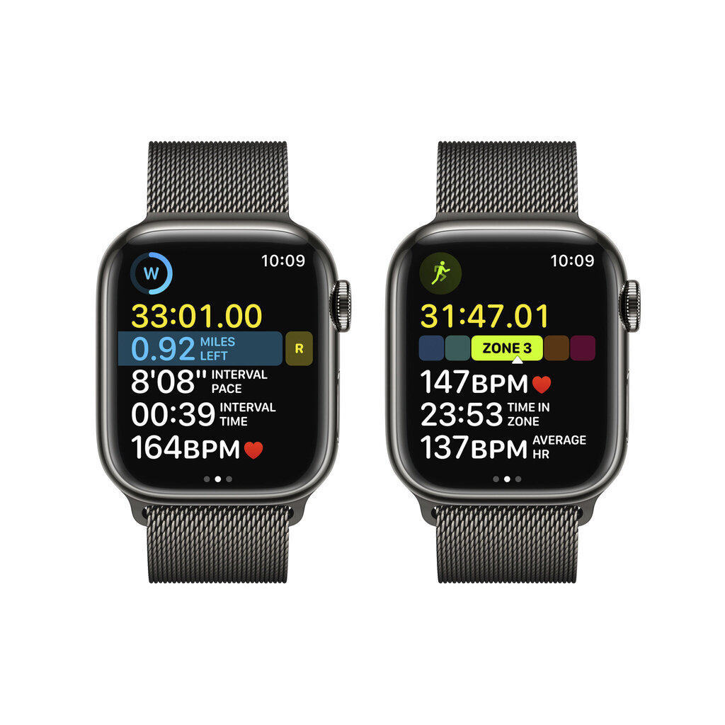 Apple Watch Series 8 GPS + Cellular 45mm Graphite Stainless Steel Case ,Graphite Milanese Loop MNKX3UL/A цена и информация | Nutikellad, laste nutikellad | hansapost.ee