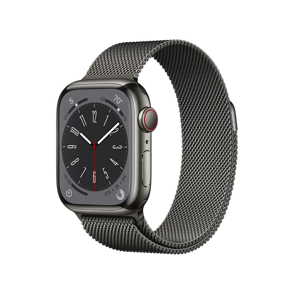 Apple Watch Series 8 GPS + Cellular 45mm Graphite Stainless Steel Case ,Graphite Milanese Loop MNKX3UL/A hind ja info | Nutikellad, laste nutikellad | hansapost.ee