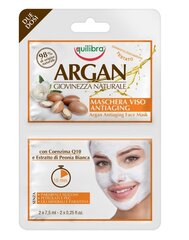 Омолаживающая маска для лица с аргановым маслом Equilibra Argan Giovinezza Naturale 2 x 7.5 мл цена и информация | Маски для лица, патчи для глаз | hansapost.ee