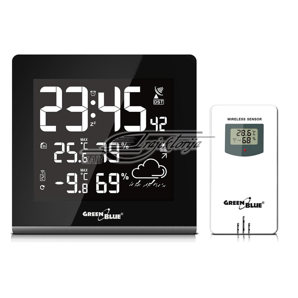Greenblue 51193 Black,White LCD Battery цена и информация |  Termomeetrid ja niiskuse mõõtjad | hansapost.ee