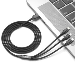 XO NB173 3in1, USB - Lightning + USB-C + microUSB, 1,2 м цена и информация | Borofone 43757-uniw | hansapost.ee