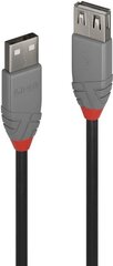 CABLE USB2 TYPE A 5M/ANTHRA 36705 LINDY hind ja info | Mobiiltelefonide kaablid | hansapost.ee