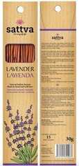 Lavendlilõhnalised viirukipulgad Sattva Ayurveda Lavender, 15 tk hind ja info | Lõhnapulgad ja kodulõhnastajad | hansapost.ee