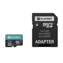 Карта памяти Platinet MicroSDHC 32GB Class 10/UHS 1 Pro + Adapter SD цена и информация | Карты памяти для телефонов | hansapost.ee